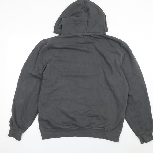 River Island Men's Grey Pullover Hoodie Size M Fleece Cotton Blend