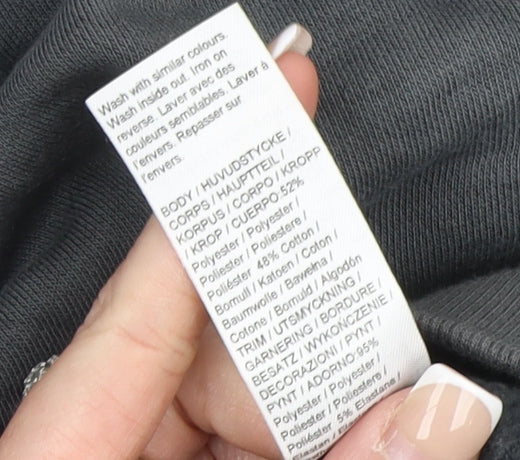 River Island Men's Grey Pullover Hoodie Size M Fleece Cotton Blend