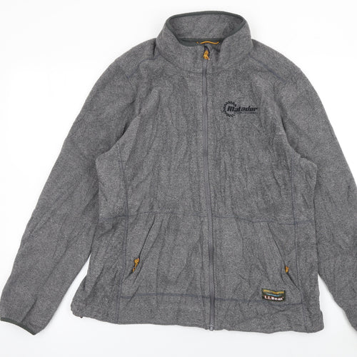 L.L. Bean Men’s Grey Fleece Full Zip Jacket Size L Regular Outdoor