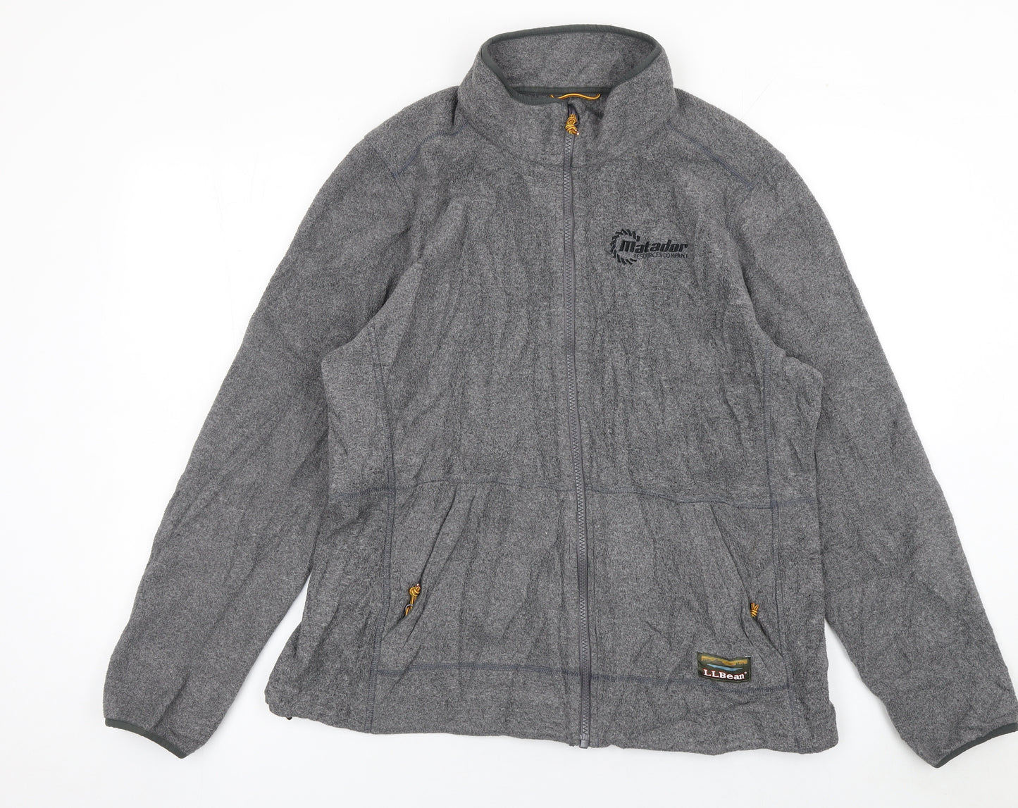 L.L. Bean Men’s Grey Fleece Full Zip Jacket Size L Regular Outdoor
