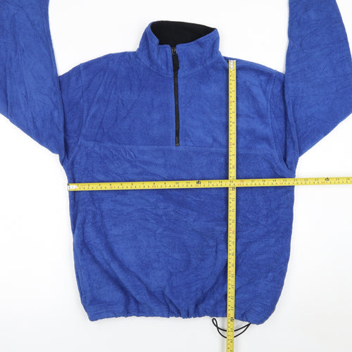 Kikomo Men's Blue Fleece 1/4 Zip Pullover Sweatshirt M