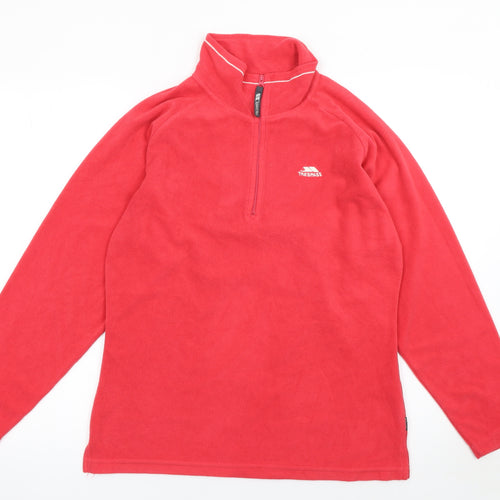 Trespass Women Red Fleece Pullover 1/2 Zip Sweatshirt Size L