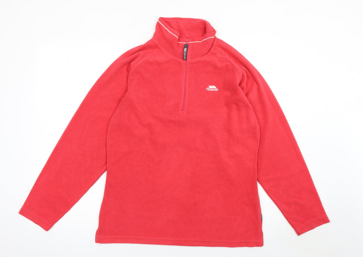 Trespass Women Red Fleece Pullover 1/2 Zip Sweatshirt Size L
