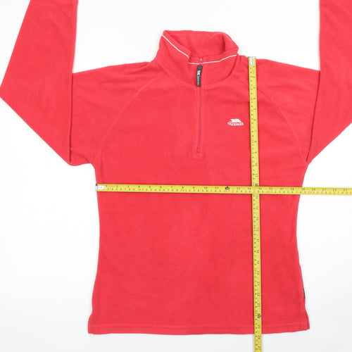 Trespass Women Red Fleece Pullover 1/2 Zip Sweatshirt Size L