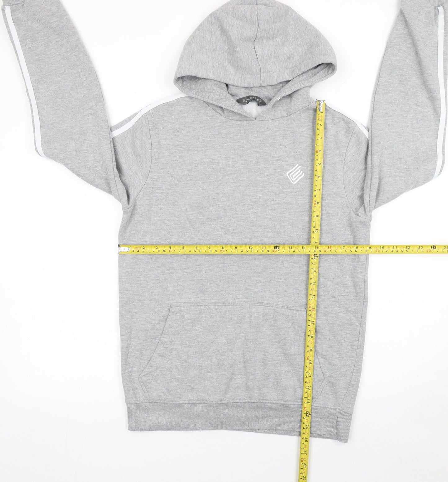 Enzo 989 Men's Grey Pullover Hoodie L Regular Fit Casual