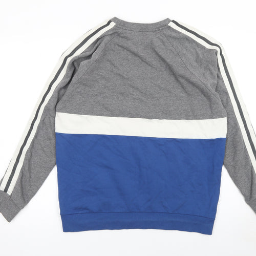 Topman Men’s Grey Blue Colour Block Crew Neck Sweatshirt Size L
