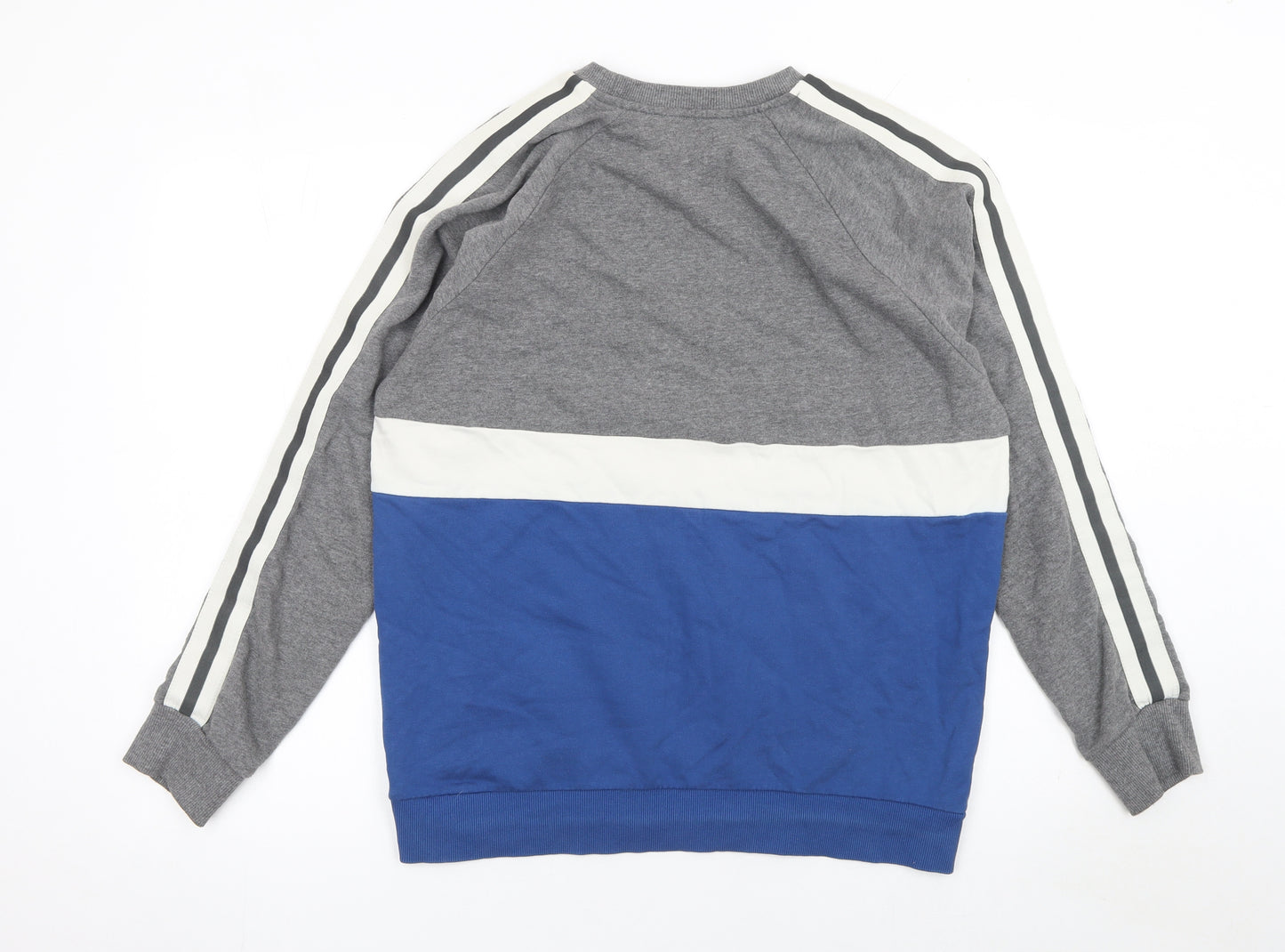 Topman Men’s Grey Blue Colour Block Crew Neck Sweatshirt Size L