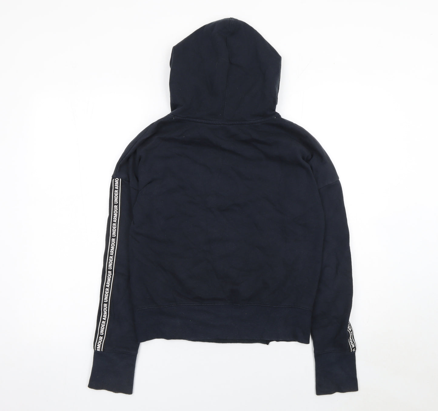 Under Armour Boys Black YLG Fitted Pullover Hoodie with Logo Trim