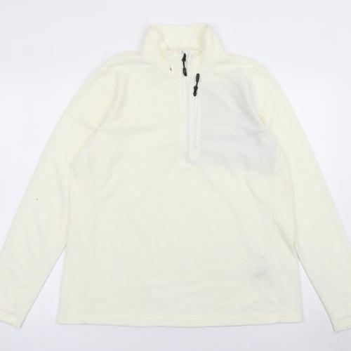 Rohan Women Ivory Fleece Long Sleeve 1/2 Zip Sweatshirt Size L