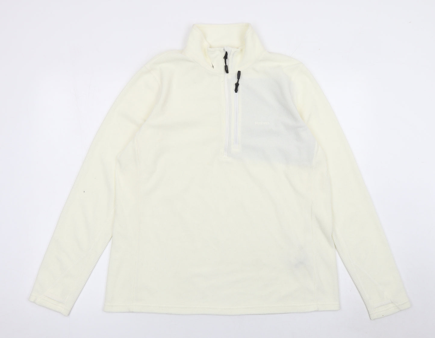 Rohan Women Ivory Fleece Long Sleeve 1/2 Zip Sweatshirt Size L
