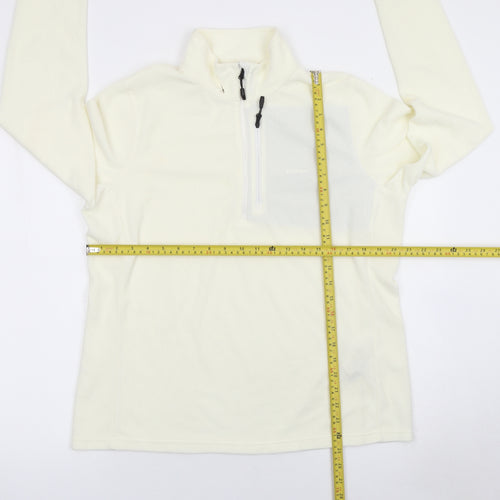 Rohan Women Ivory Fleece Long Sleeve 1/2 Zip Sweatshirt Size L