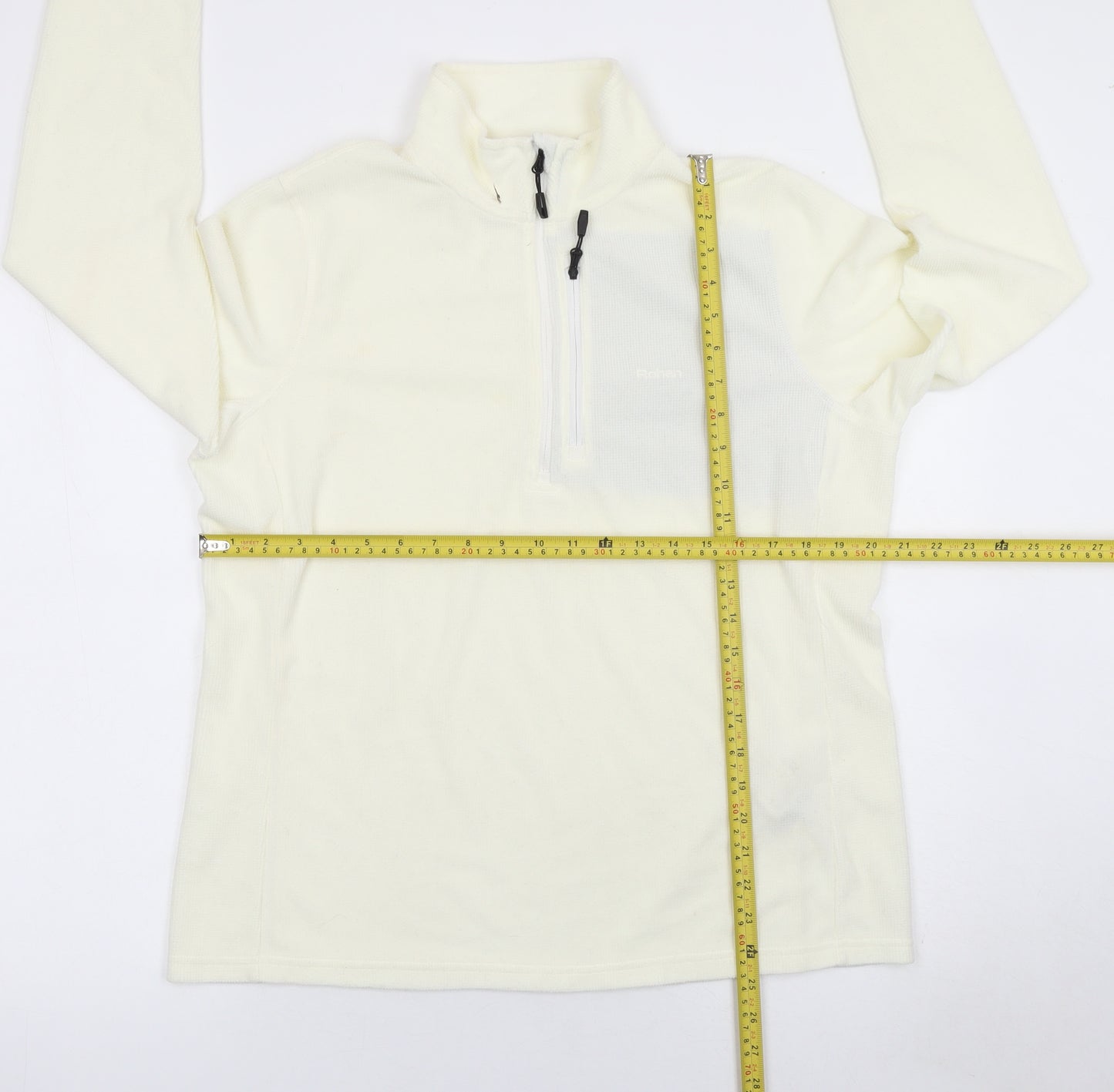 Rohan Women Ivory Fleece Long Sleeve 1/2 Zip Sweatshirt Size L