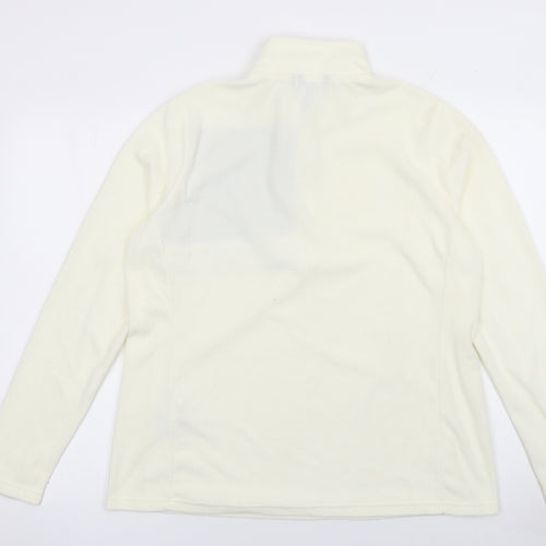 Rohan Women Ivory Fleece Long Sleeve 1/2 Zip Sweatshirt Size L