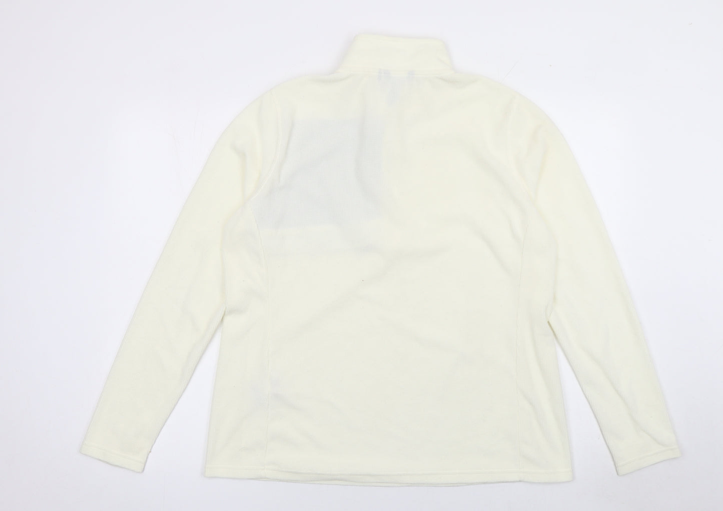 Rohan Women Ivory Fleece Long Sleeve 1/2 Zip Sweatshirt Size L
