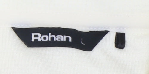 Rohan Women Ivory Fleece Long Sleeve 1/2 Zip Sweatshirt Size L