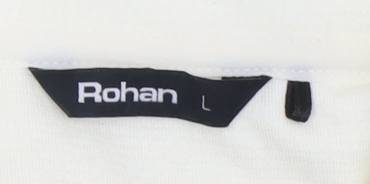 Rohan Women Ivory Fleece Long Sleeve 1/2 Zip Sweatshirt Size L