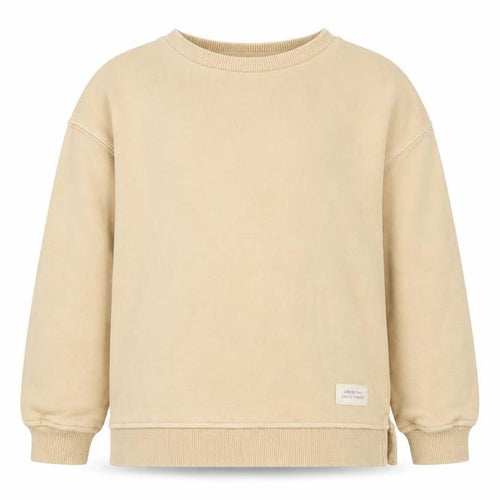 ZARA Girls Beige Cotton Blend Pullover Sweatshirt 5-6 Years Casual Crew Neck