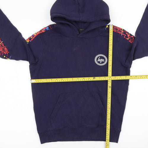 Hype Boys Blue Hoodie 13 Years Pullover Graphic Print Logo Hooded Jumper