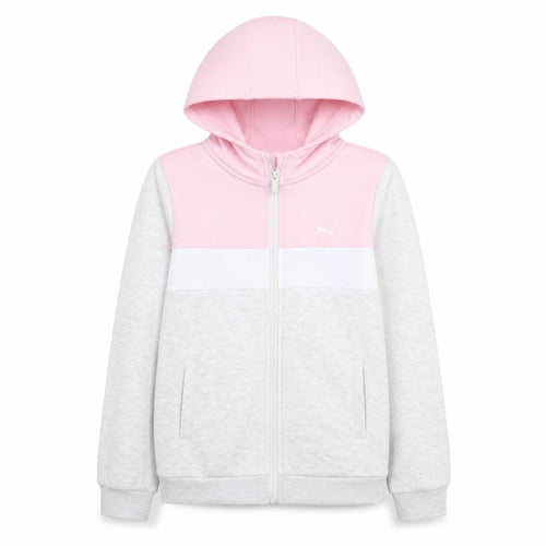 Slazenger Girls Pink & Grey Full Zip Hoodie 11-12 Years Colourblock Design