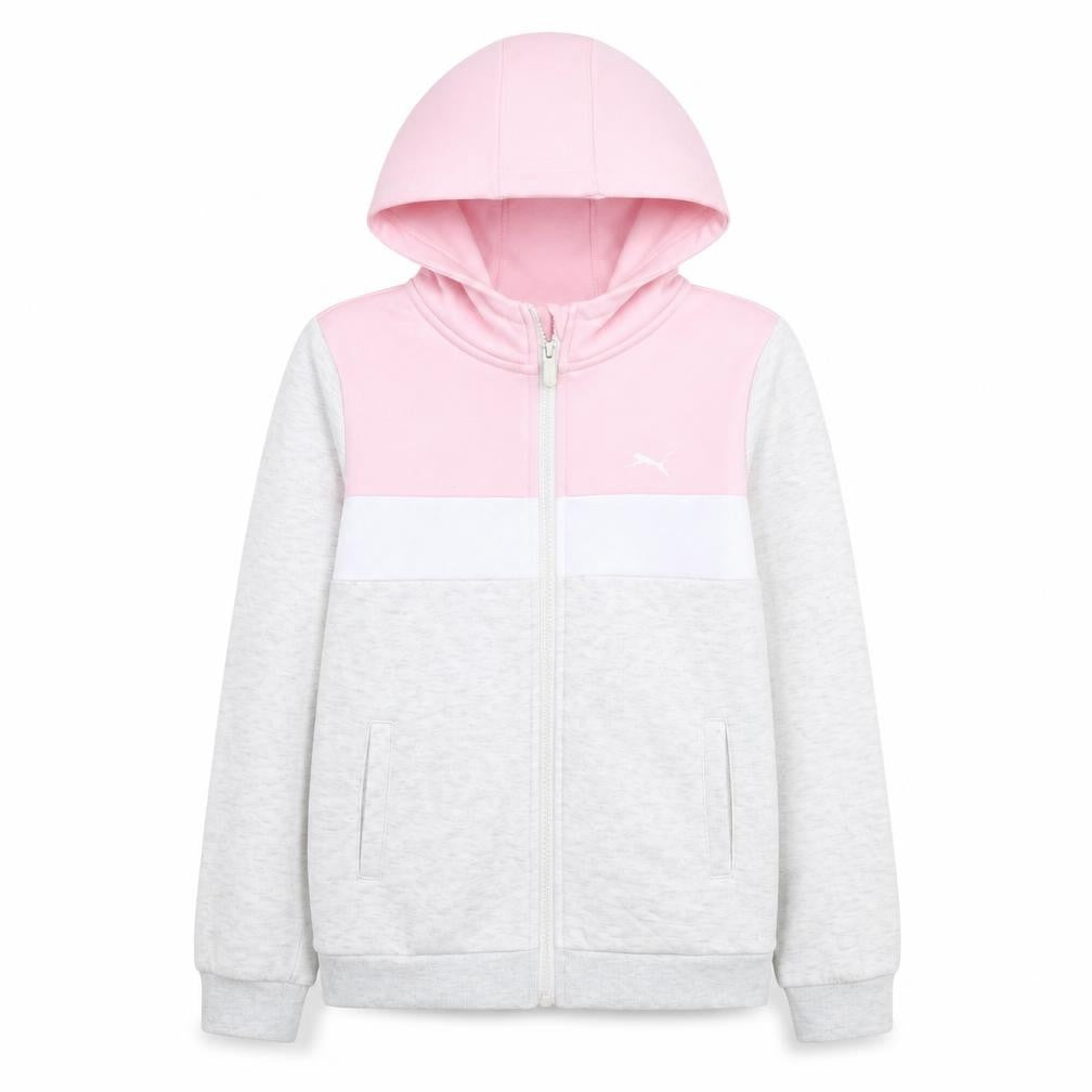 Slazenger Girls Pink & Grey Full Zip Hoodie 11-12 Years Colourblock Design