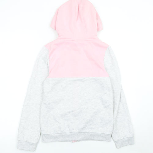 Slazenger Girls Pink & Grey Full Zip Hoodie 11-12 Years Colourblock Design