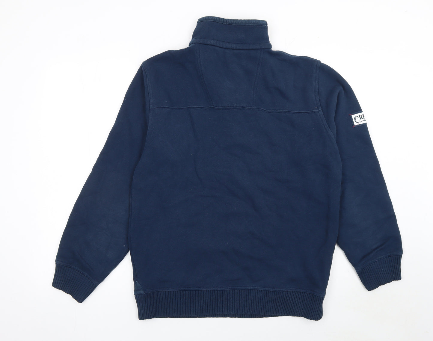 Crew Clothing Co. Men's Blue 1/4 Zip Cotton Sweatshirt Size S
