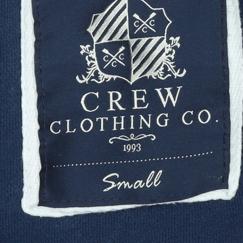 Crew Clothing Co. Men's Blue 1/4 Zip Cotton Sweatshirt Size S