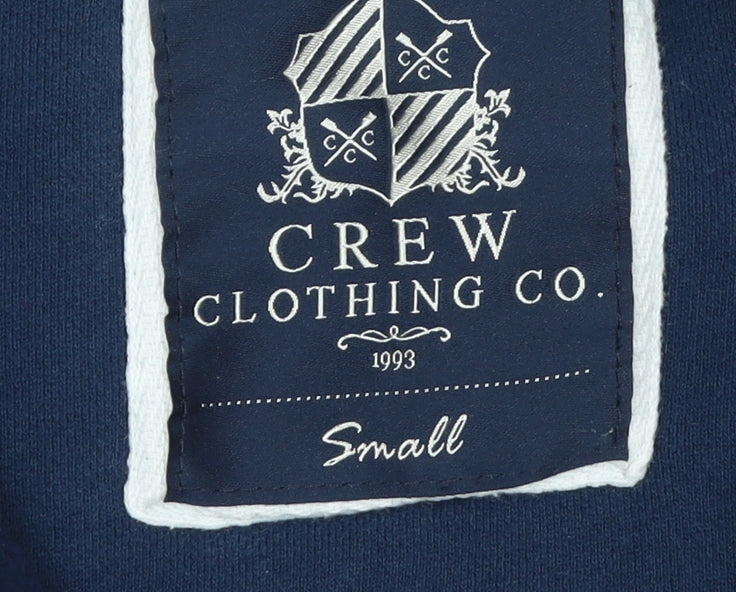 Crew Clothing Co. Men's Blue 1/4 Zip Cotton Sweatshirt Size S
