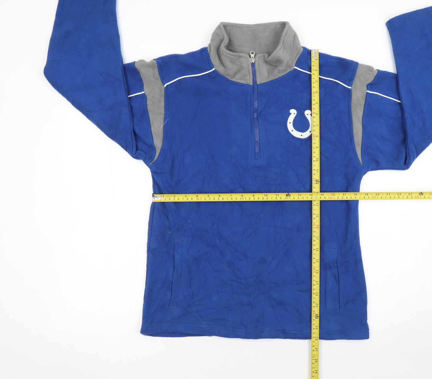 NFL Team Apparel Women's Blue 1/4 Zip Pullover Sweatshirt XXL Polyester