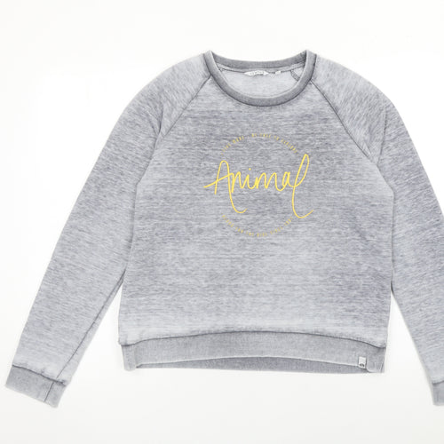Animal Womens Grey Logo Sweatshirt Size 10 Classic Fit