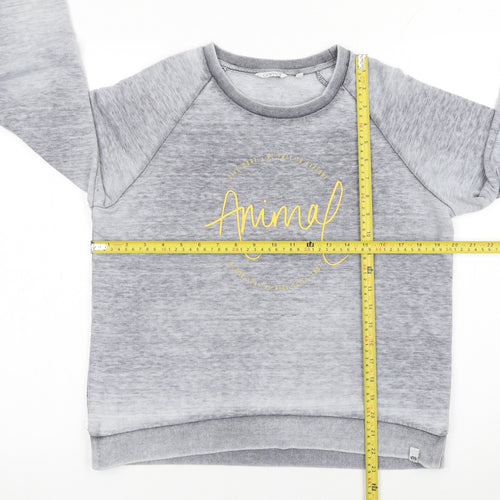 Animal Womens Grey Logo Sweatshirt Size 10 Classic Fit