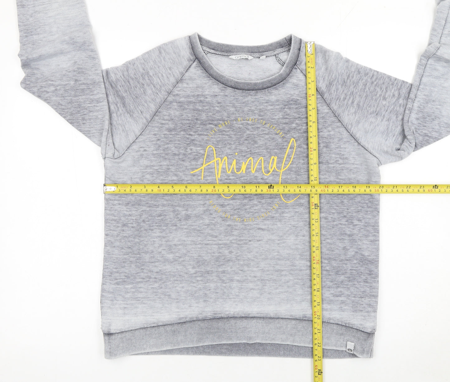 Animal Womens Grey Logo Sweatshirt Size 10 Classic Fit