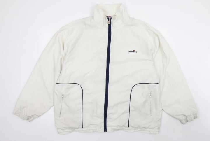Ellesse Mens White XL Windbreaker Jacket Retro Sports Polyester