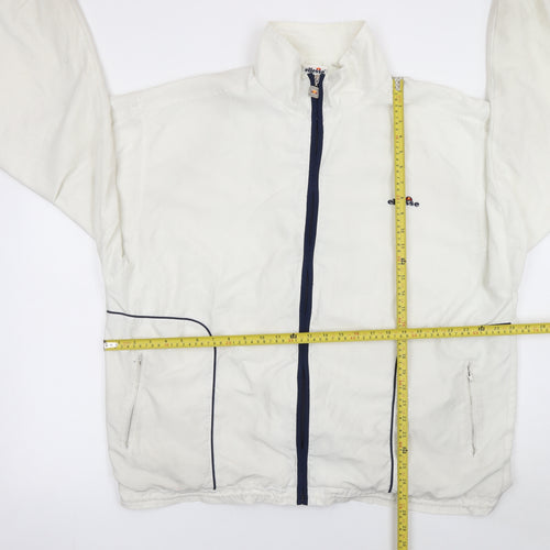 Ellesse Mens White XL Windbreaker Jacket Retro Sports Polyester