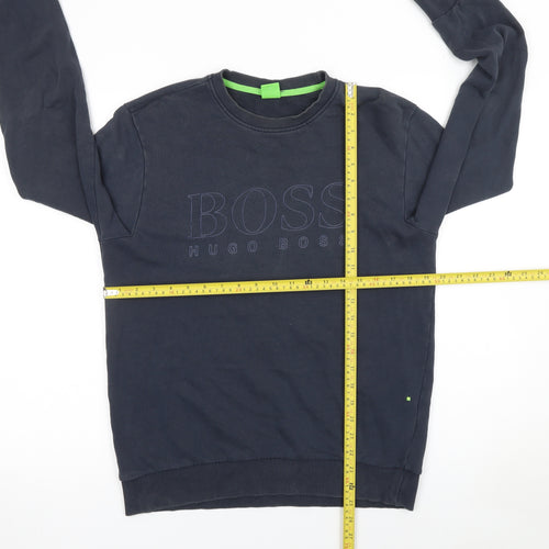 Hugo Boss Men's Blue Crew Neck Cotton Sweatshirt Size S