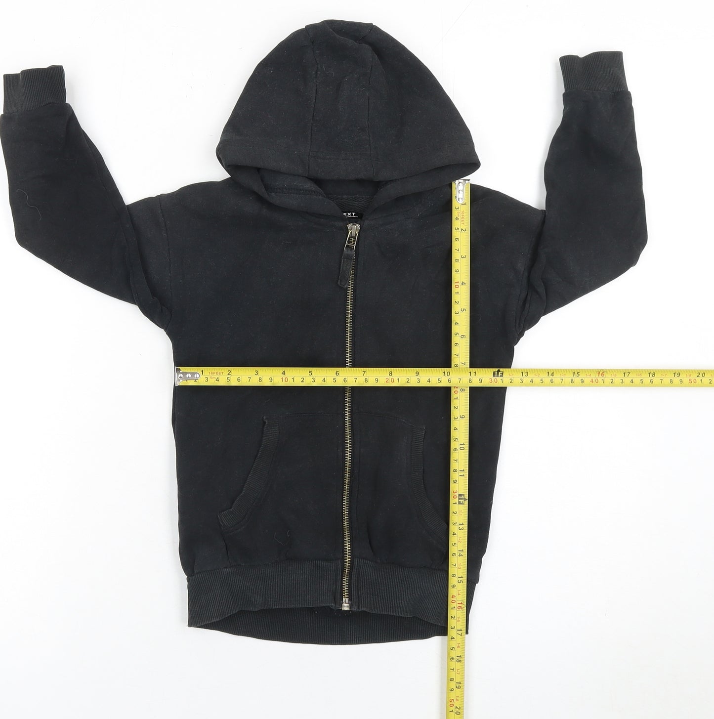 Next Boys Black Full Zip Hoodie Size 5 Years Fleece Cotton Blend