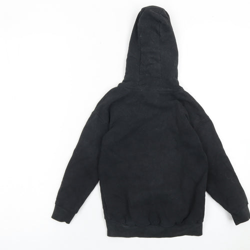 Next Boys Black Full Zip Hoodie Size 5 Years Fleece Cotton Blend