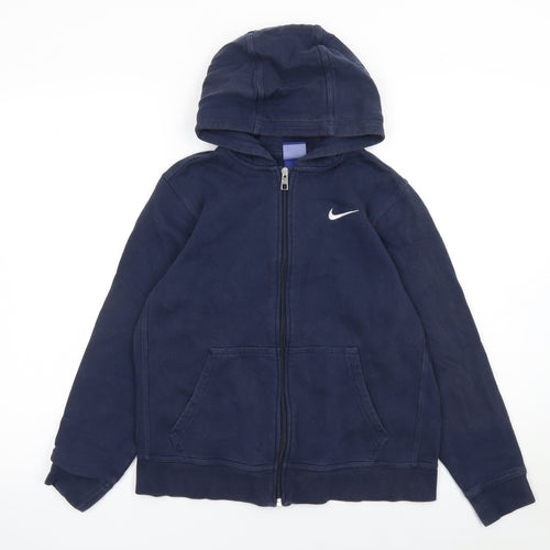 Nike Boys Blue Full Zip Fleece Hoodie 12-13 Years Regular Fit