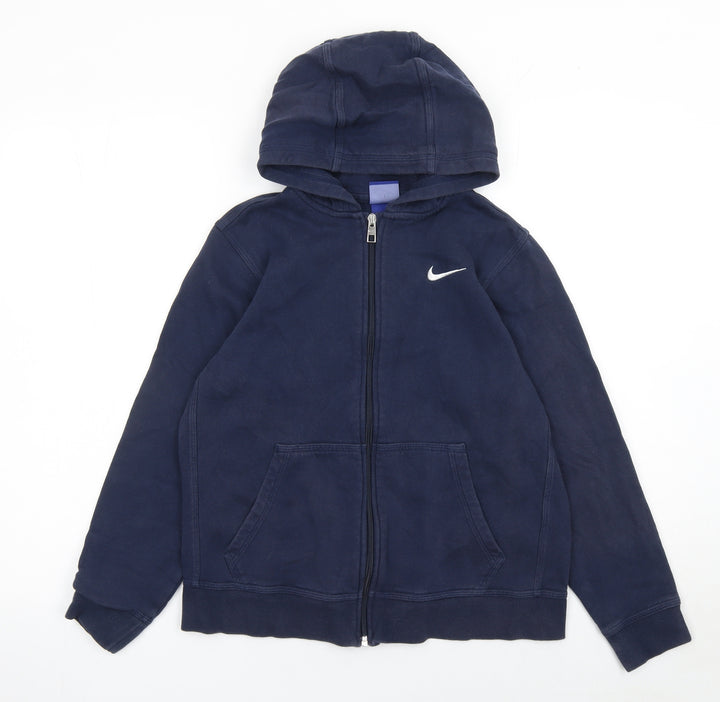 Nike Boys Blue Full Zip Fleece Hoodie 12-13 Years Regular Fit