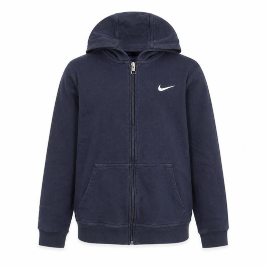 Front view of Nike boys’ blue full zip fleece hoodie 12-13 years regular fit