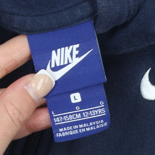 Nike Boys Blue Full Zip Fleece Hoodie 12-13 Years Regular Fit
