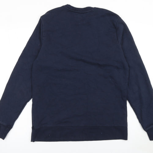Champion Men's Blue Pullover Sweatshirt S Logo Crew Neck