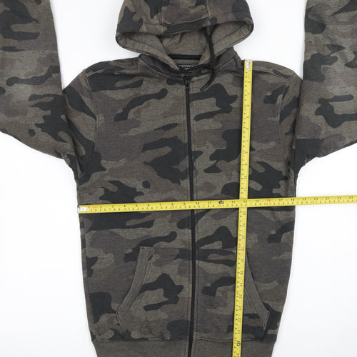 F&F Men's Green Camouflage Full Zip Hoodie Size S