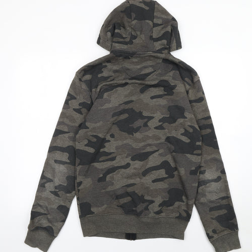 F&F Men's Green Camouflage Full Zip Hoodie Size S