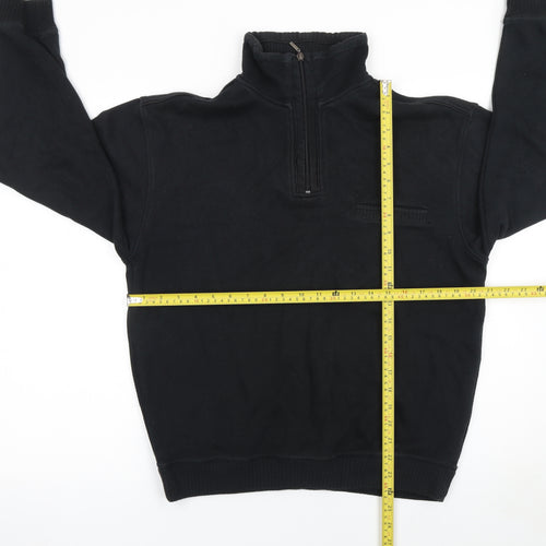 Pre End Men's Black Half Zip Fleece Sweatshirt M Regular Fit