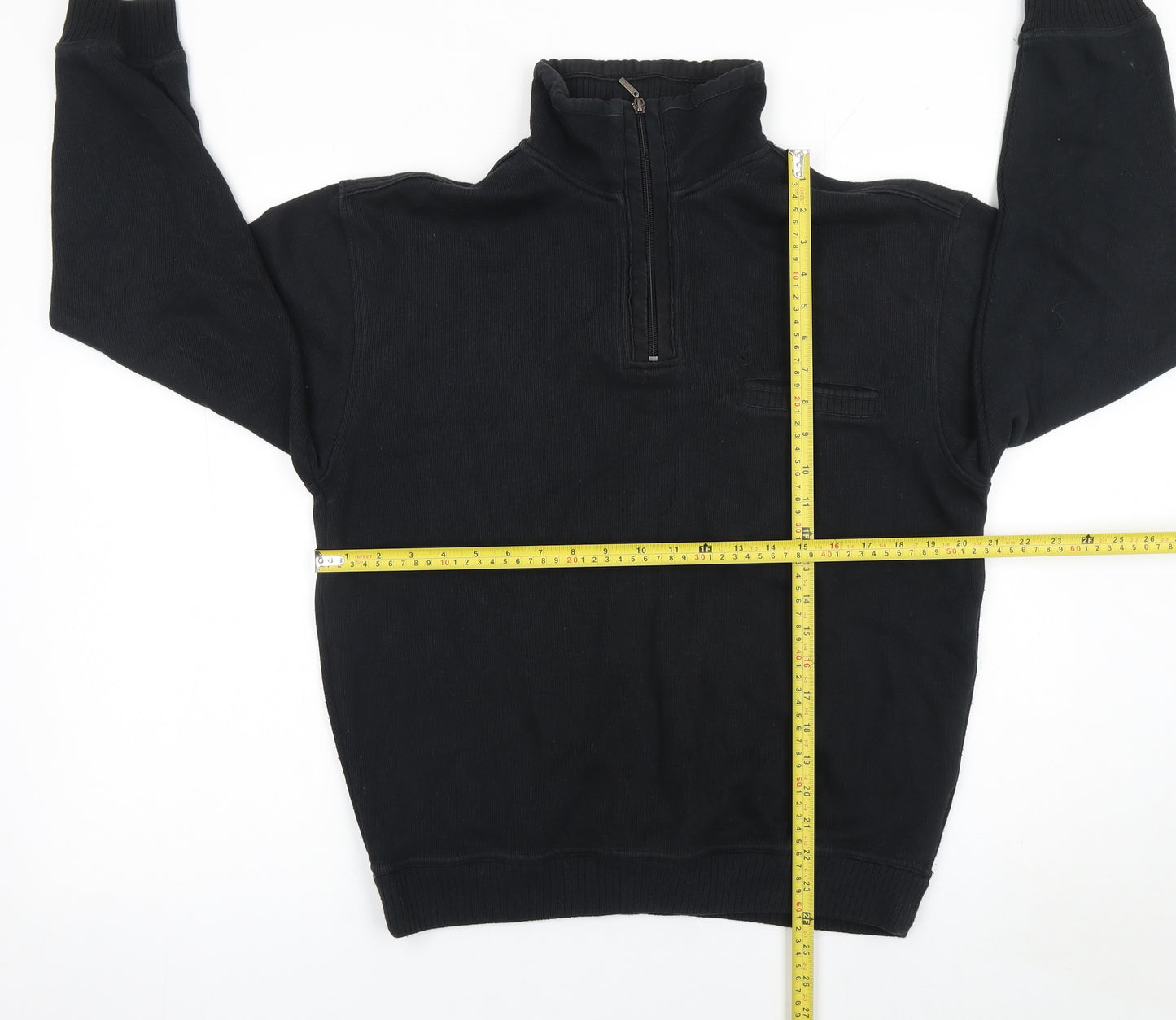 Pre End Men's Black Half Zip Fleece Sweatshirt M Regular Fit