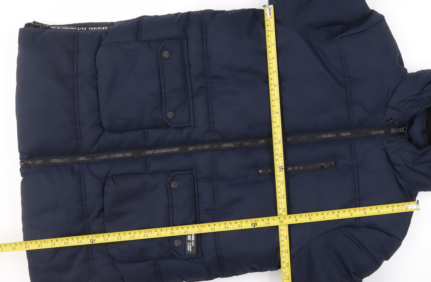 Marks and Spencer Boys Blue Hooded Puffer Jacket 12-13 Years Shower Resistant