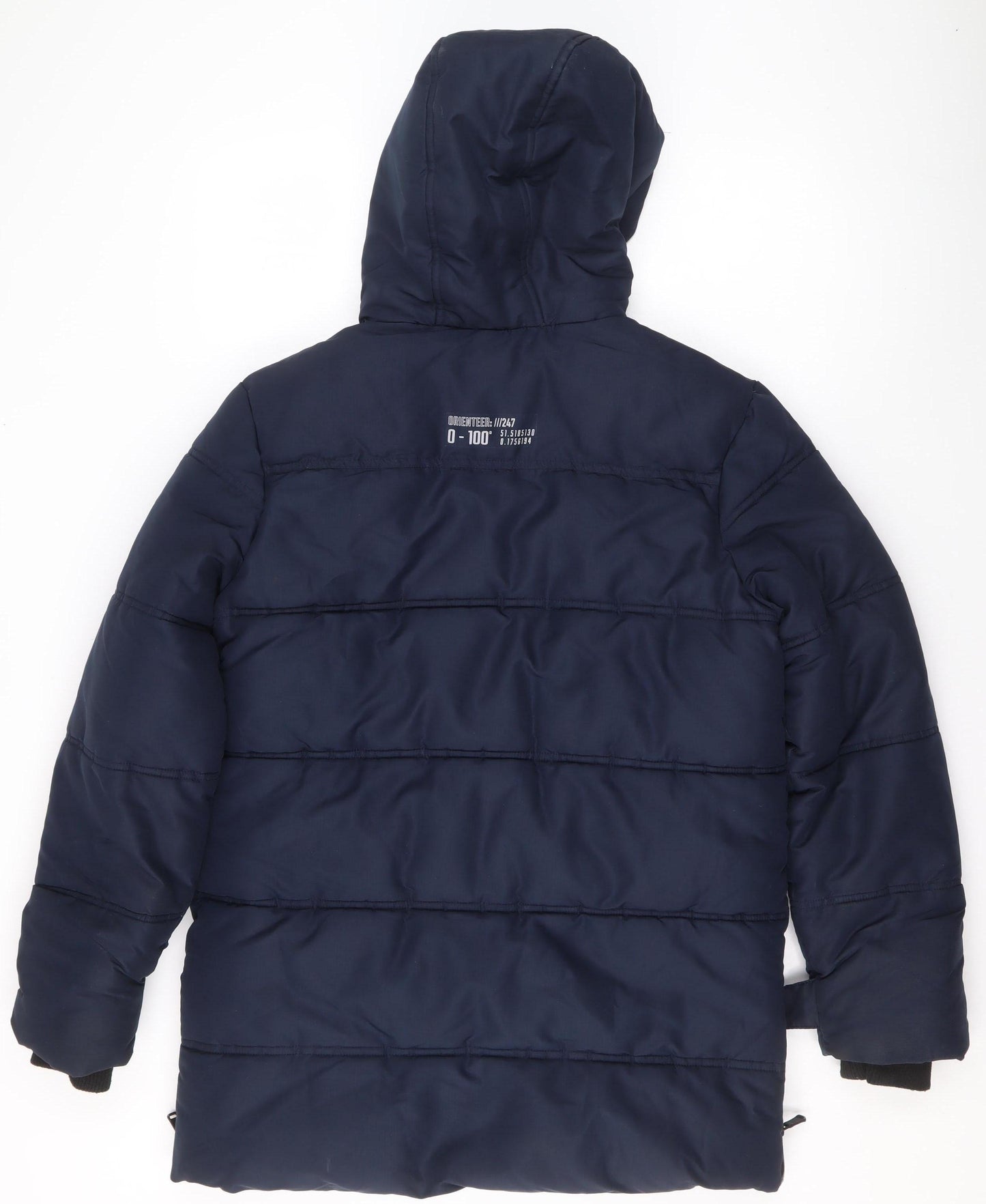 Marks and Spencer Boys Blue Hooded Puffer Jacket 12-13 Years Shower Resistant