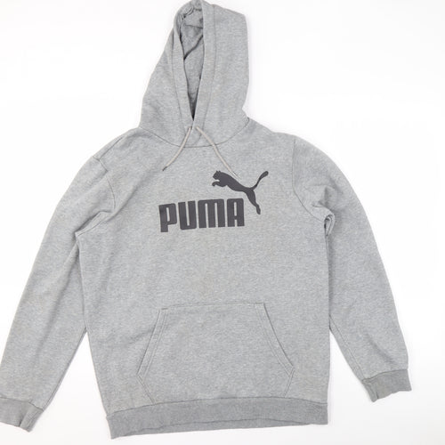 Puma Men's Grey Pullover Hoodie Size M Regular Fit Sportswear