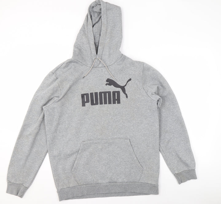 Puma Men's Grey Pullover Hoodie Size M Regular Fit Sportswear